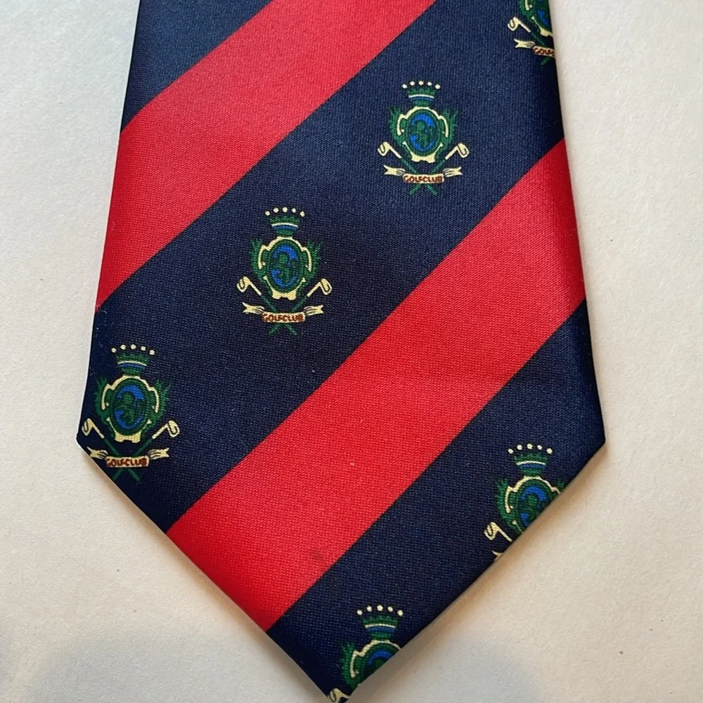 Elegant Red and Blue Striped Men's Tie by Christian Armand hand made 100% silk